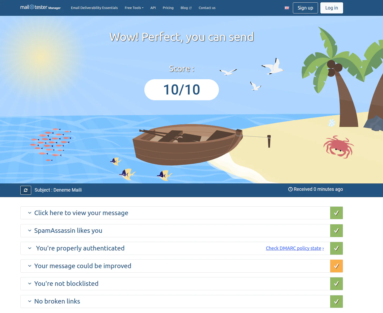 mail-tester.com skoru